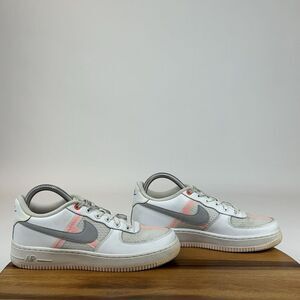 Womens Nike Air Force 1 LV8‎ GS White Casual Hyper Crimson Sneakers Shoes Size 7